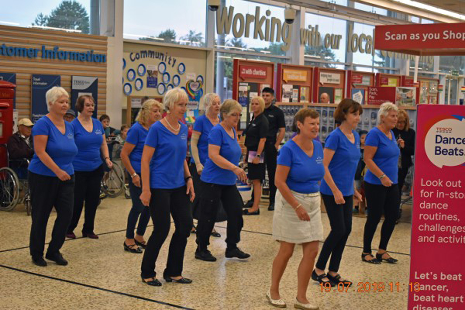 Line Dancing at Tescos to Raise money for charity